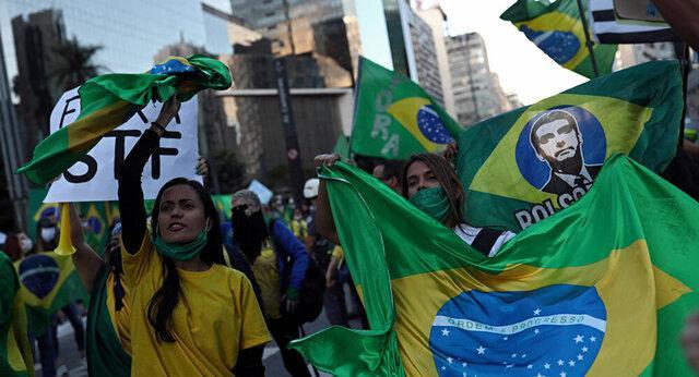 صدها برزیلی در حمایت از رئیس جمهورشان تظاهرات کردند
